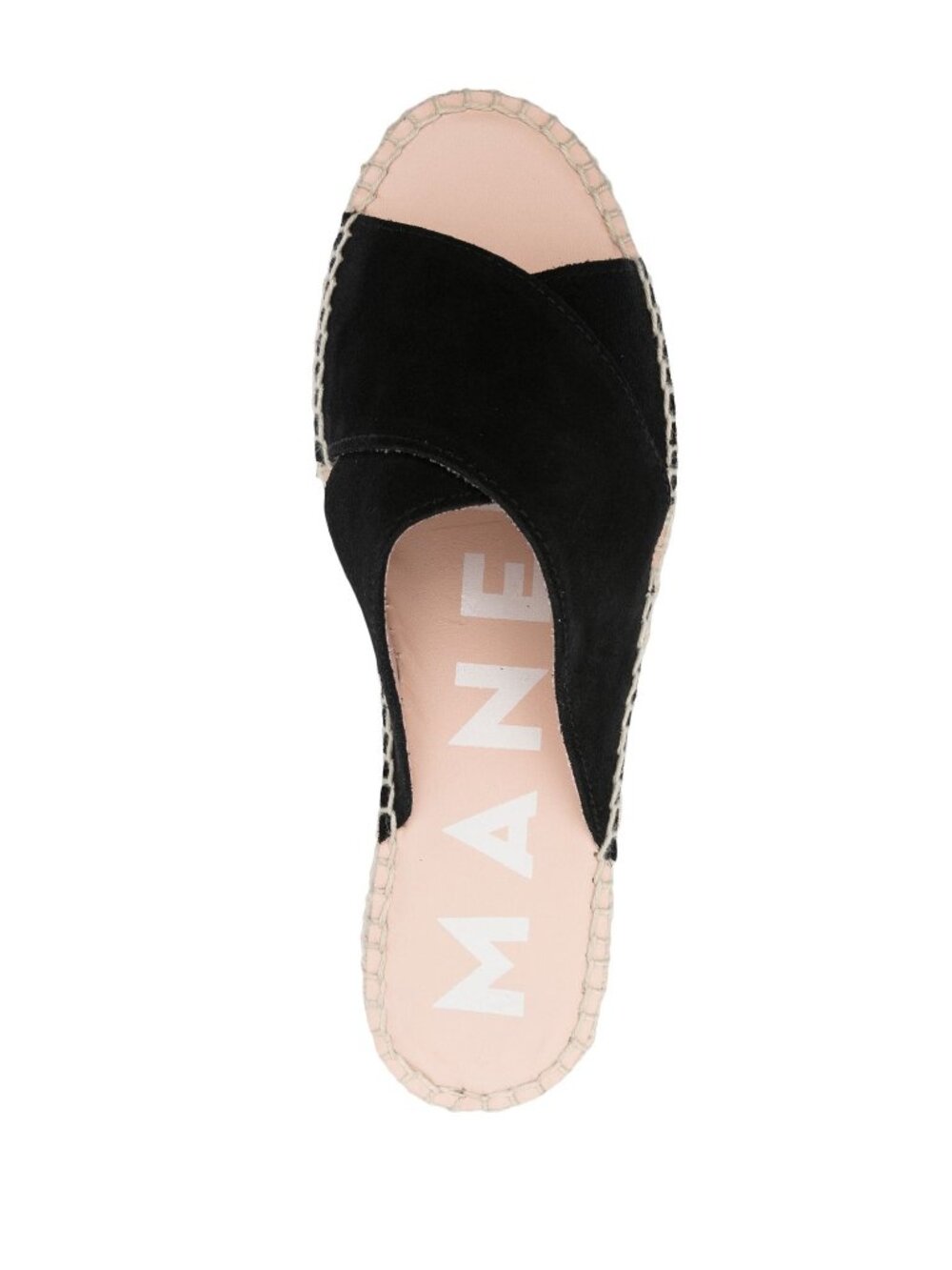 Manebi Double Sole Black Suede Espadrille Slides Size 40